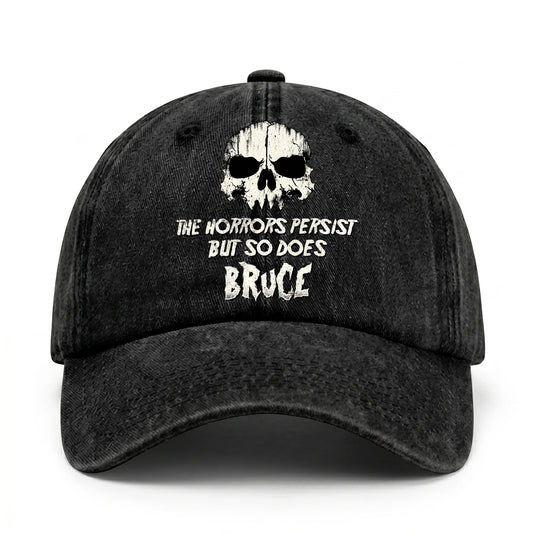 The Horrors Persist But So Does Your Name Cool Skull Washed Cap BRUCE 13K1 C134PF
