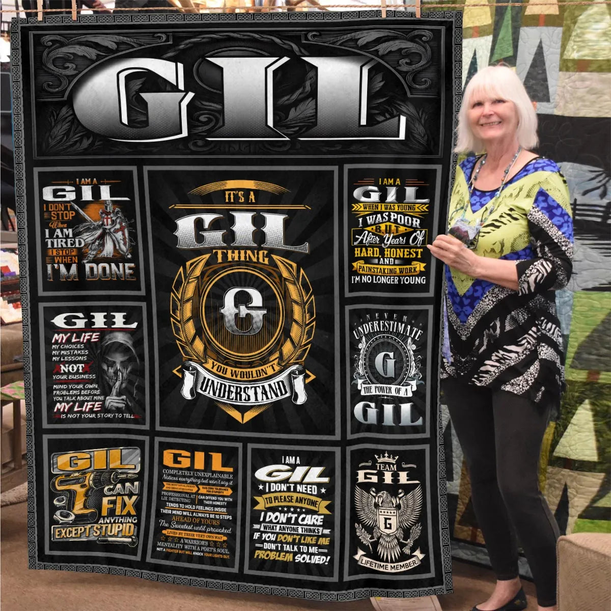 GIL Personalized Blanket | Custom Name Cozy Throw Gift 13K2-BK2