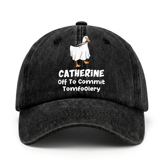 Off To Commit Tomfoolery Funny Goose Washed Cap CATHERINE 13K1 C131PF