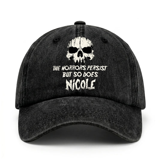 The Horrors Persist But So Does Your Name Cool Skull Washed Cap NICOLE 13K1 C134PF