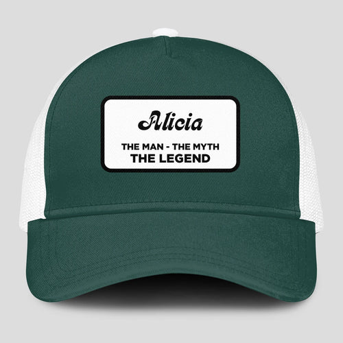 The Man The Myth The Legend Green And White Mesh Cap ALICIA 13K1 C198PF