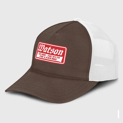 The Man The Myth The Legend Red Logo Brown Mesh Cap WATSON 13K1 C203PF