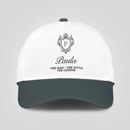 The Man The Myth The Legend Elegant Gray And White Cap PAULA 13K1 C170PF