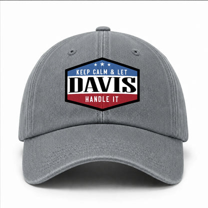 Keep Calm & Let Your Name Handle It Washed Cap DAVIS 13K1 C87PF