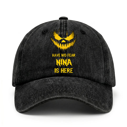 Have No Fear Your Name Is Here Jack O' Lantern Washed Cap NINA 13K1 C135PF