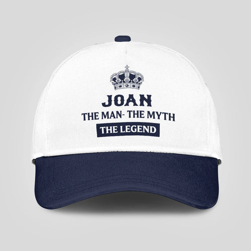 The Man The Myth The Legend King Crown Blue And White Cap JOAN 13K1 C147PF