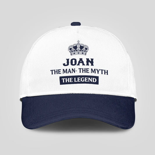 The Man The Myth The Legend King Crown Blue And White Cap JOAN 13K1 C147PF