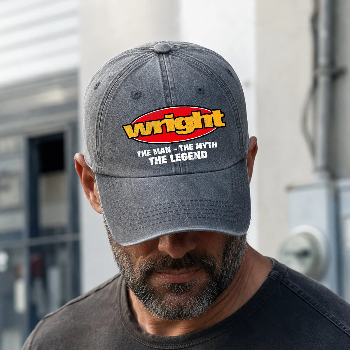 The Man The Myth The Legend Vintage Logo Washed Cap WRIGHT 13K1 C162PF