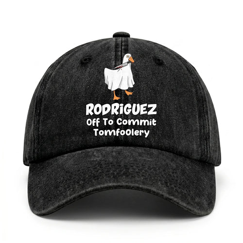Off To Commit Tomfoolery Funny Goose Washed Cap RODRIGUEZ 13K1 C131PF