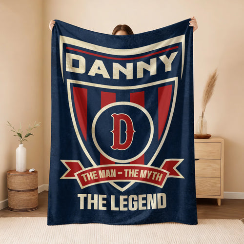 The Man The Myth The Legend Blue Burgundy Baseball Blanket DANNY 13K1 BK18
