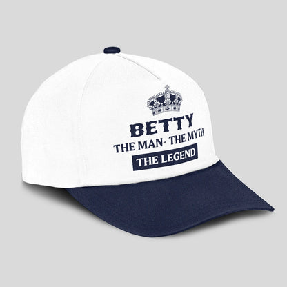 The Man The Myth The Legend King Crown Blue And White Cap BETTY 13K1 C147PF