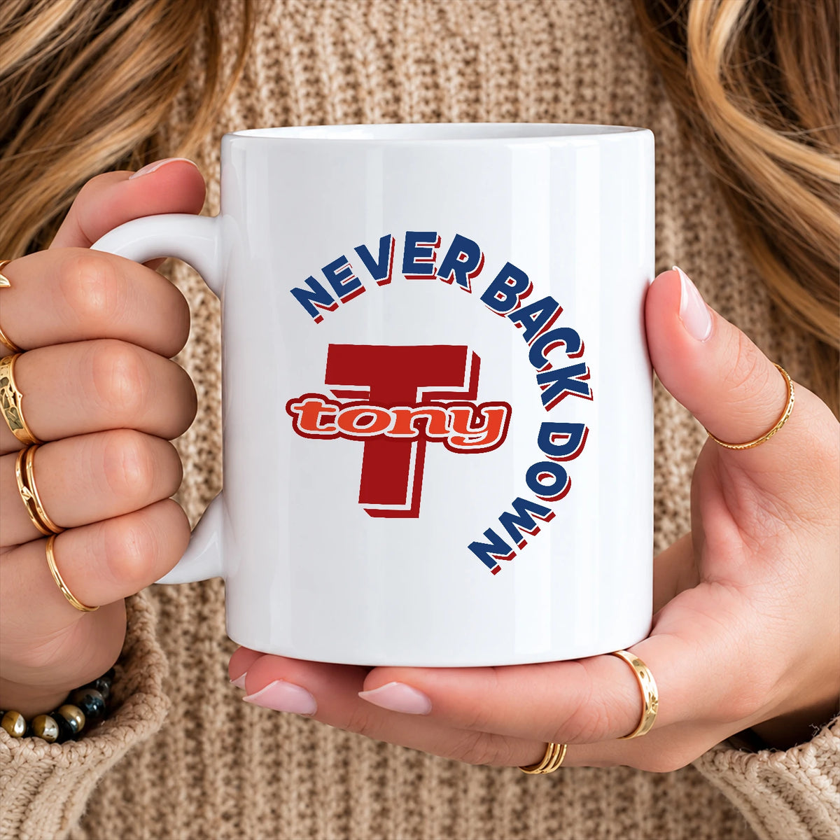 Never Back Down Log With Your Name Mug TONY 13K1 MG25