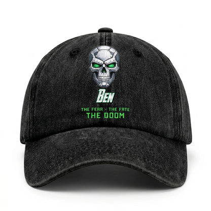 The Fear The Fate The Doom Skull Washed Cap BEN 13K1 C99PF