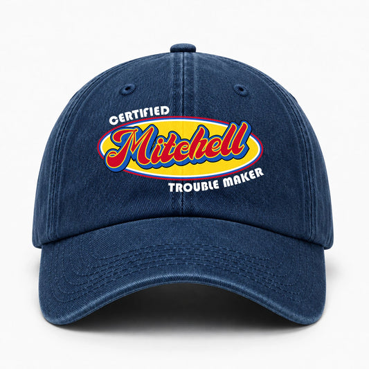 Certified Your Name Trouble Maker Washed Cap MITCHELL 13K1 C73PF