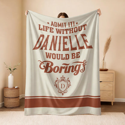 Life Without Your Name Would Be Boring Cream Terracotta Blanket DANIELLE 13K1 BK24