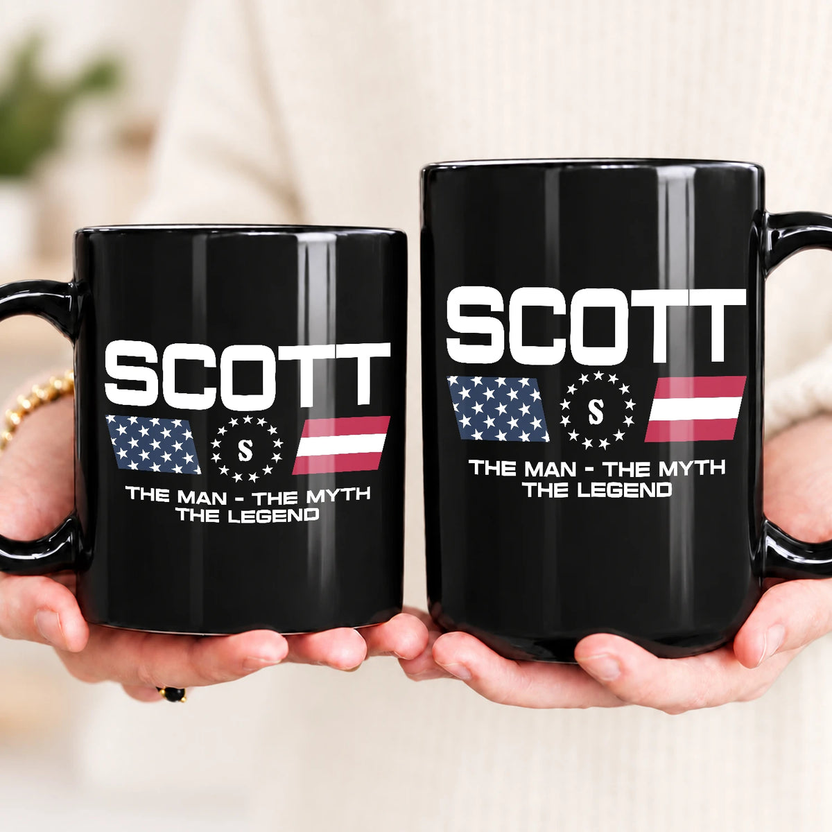 The Man The Myth The Legend Us Flag Mug SCOTT 13K1 MG23