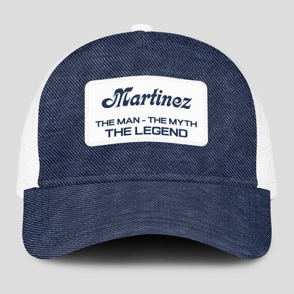 The Man The Myth The Legend Blue Denim Mesh Cap MARTINEZ 13K1 C194PF