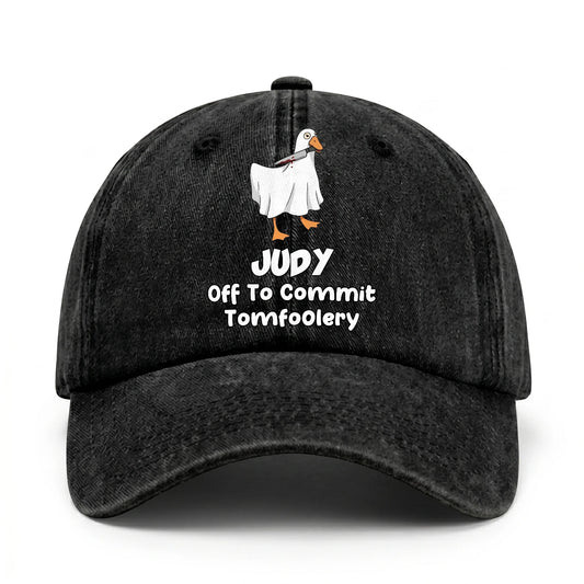 Off To Commit Tomfoolery Funny Goose Washed Cap JUDY 13K1 C131PF