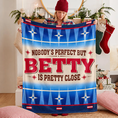 Nobody's Perfect But Your Name Is Close Native American Fleece Blanket BETTY 13K1 BK57