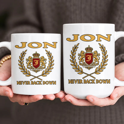 Never Back Down Royal Mug JON 13K1 MG22