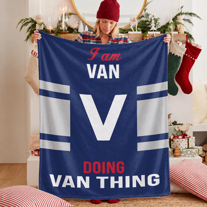 I'm Name Doing Name Things Navy Fleece Blanket VAN 13K1 BK51