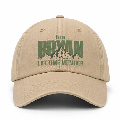 Team Your Name Lifetime Member Mountain Cap BRYAN 13K1 C58PF