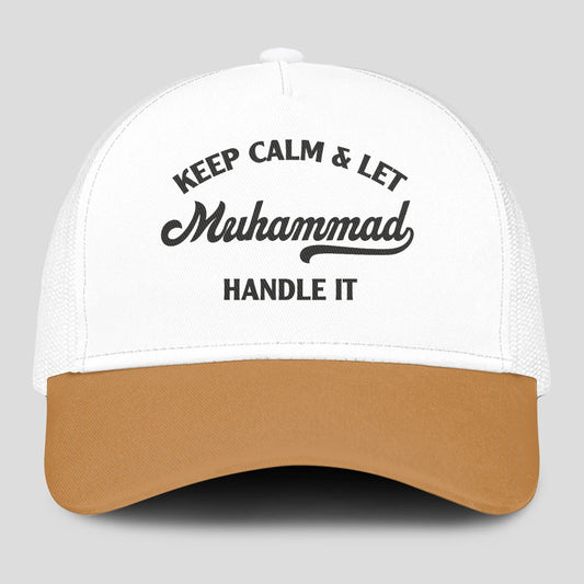 Keep Calm & Let Your Name Handle It Yellow And White Mesh Cap MUHAMMAD 13K1 C205PF