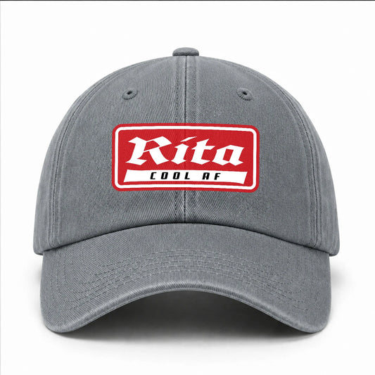 Your Name Cool Af Red Logo Funny Washed Cap RITA 13K1 C79PF