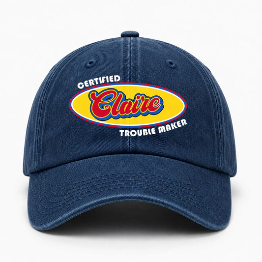 Certified Your Name Trouble Maker Washed Cap CLAIRE 13K1 C73PF