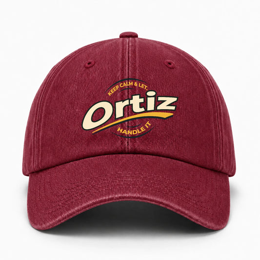 Keep Calm & Let Your Name Handle It Burgundy Washed Cap ORTIZ 13K1 C105PF