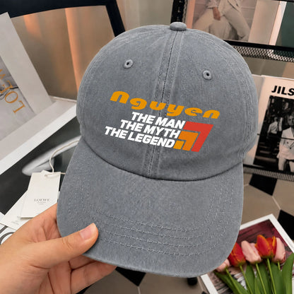 The Man The Myth The Legend With Logo Washed Cap NGUYEN 13K1 C72PF