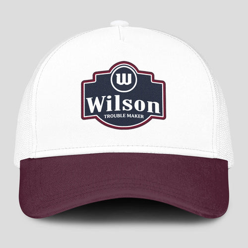 Trouble Maker Burgundy And White Funny Mesh Cap WILSON 13K1 C201PF