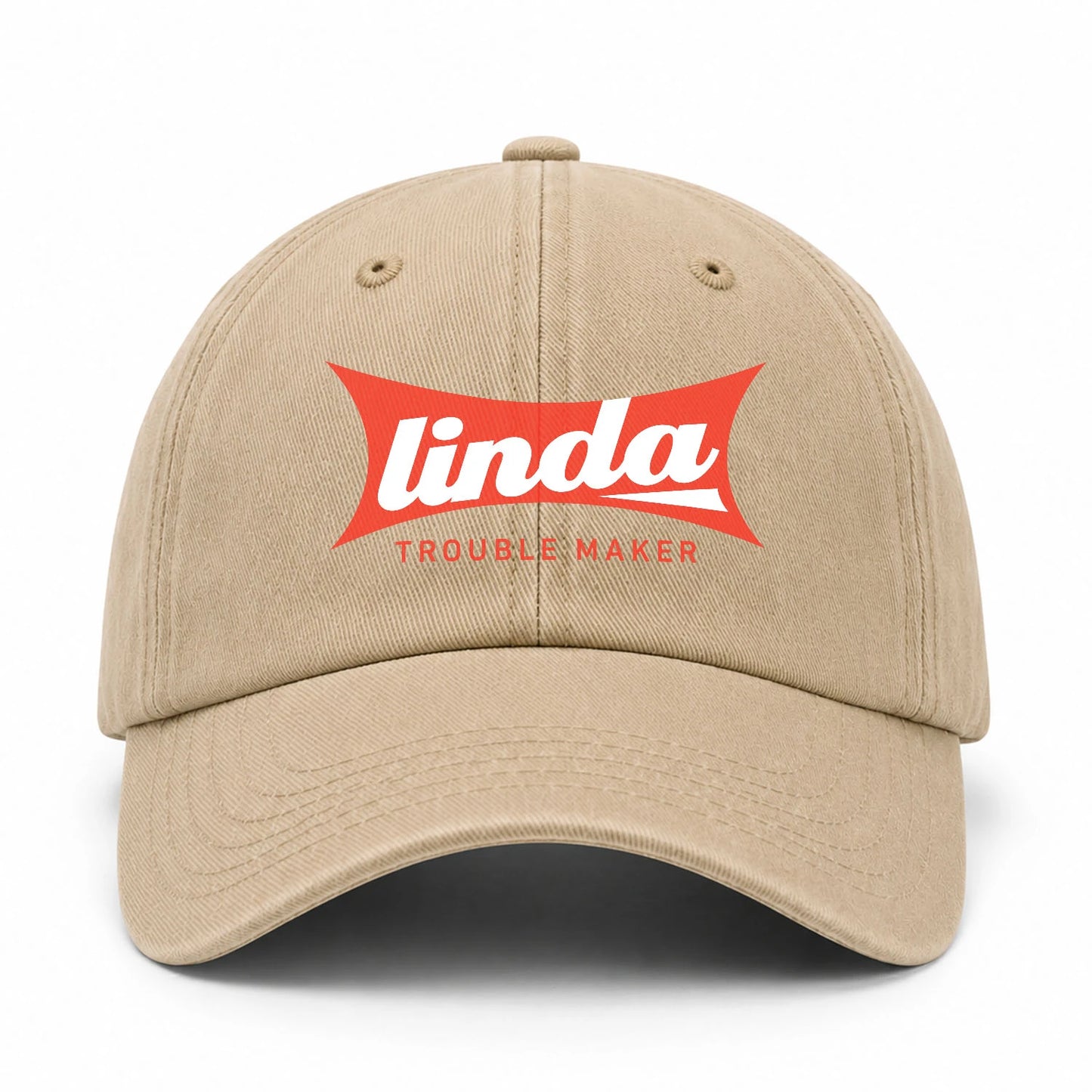 Trouble Maker Red Logo Washed Cap LINDA 13K1 C78PF