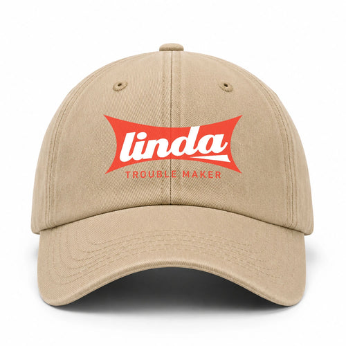 Trouble Maker Red Logo Washed Cap LINDA 13K1 C78PF