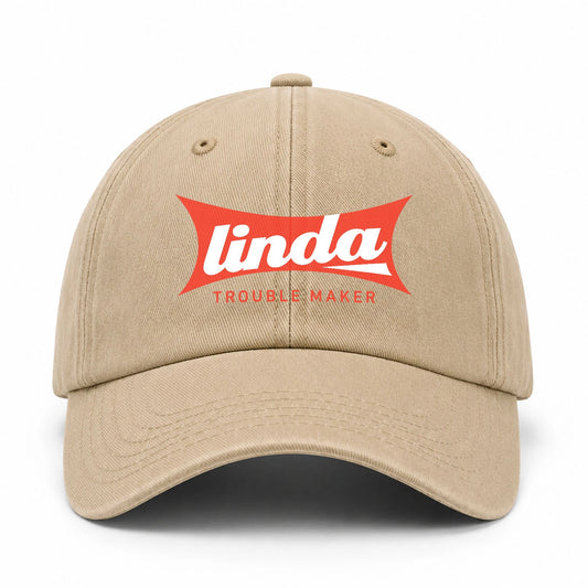 Trouble Maker Red Logo Washed Cap LINDA 13K1 C78PF