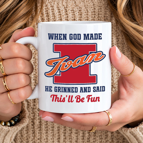 When God Made Your Name Personalized Baseball Mug IVAN 13K1 MG07