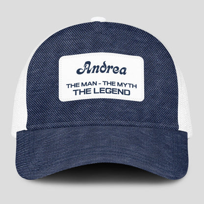 The Man The Myth The Legend Blue Denim Mesh Cap ANDREA 13K1 C194PF