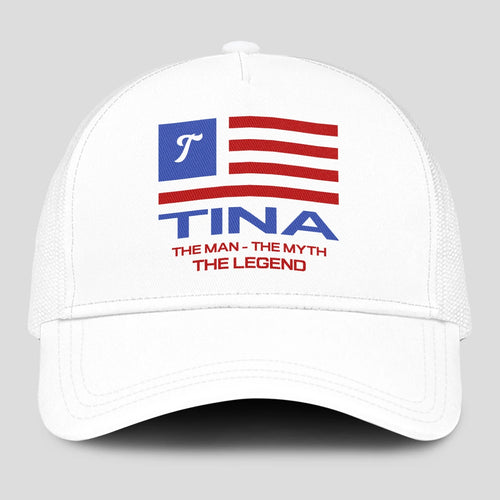The Man The Myth The Legend America Flag Mesh Cap TINA 13K1 C193PF