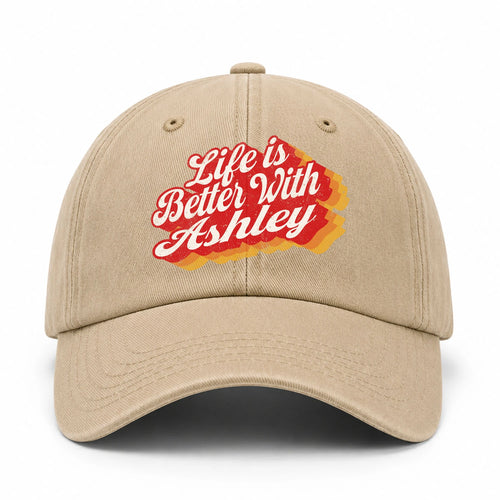 Life Is Better With Your Name Vintage Washed Cap ASHLEY 13K1 C67PF