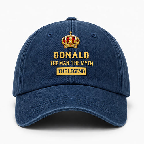 The Man The Myth The Legend King Crown Washed Cap DONALD 13K1 C146PF