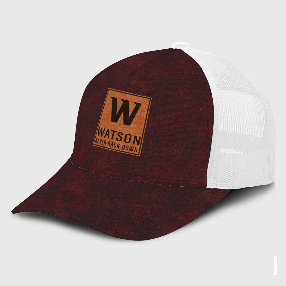 Never Back Down Burgundy And Black Mesh Cap WATSON 13K1 C208PF