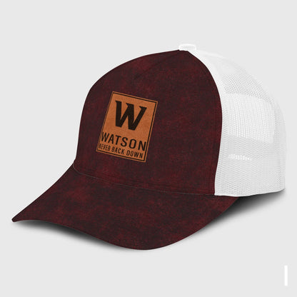 Never Back Down Burgundy And Black Mesh Cap WATSON 13K1 C208PF