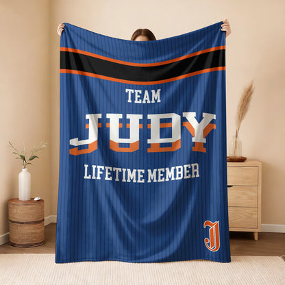 Team Your Name Lifetime Member Basketball Fleece Blanket JUDY 13K1 BK47