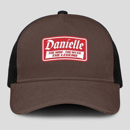 The Man The Myth The Legend Red Logo Brown Mesh Cap DANIELLE 13K1 C203PF