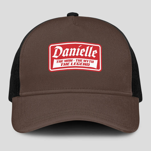 The Man The Myth The Legend Red Logo Brown Mesh Cap DANIELLE 13K1 C203PF