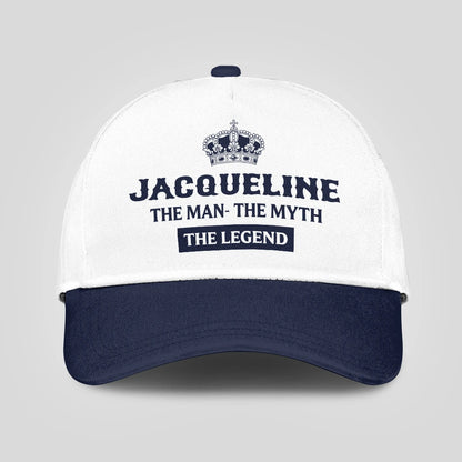 The Man The Myth The Legend King Crown Blue And White Cap JACQUELINE 13K1 C147PF