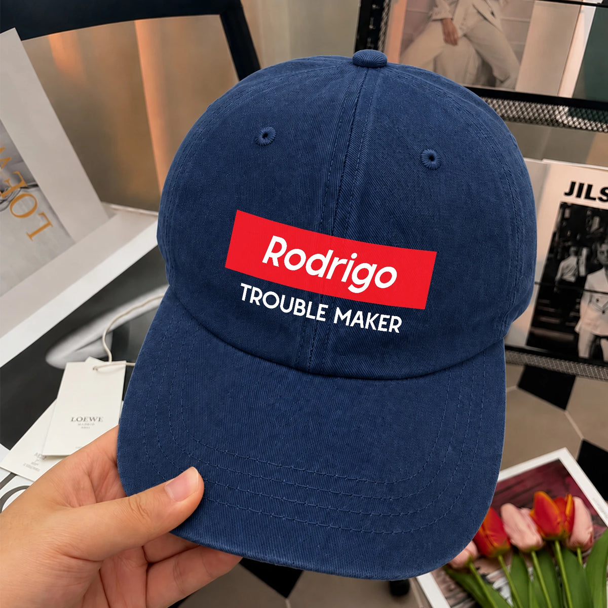 Trouble Maker Red Logo Washed Cap RODRIGO 13K1 C140PF