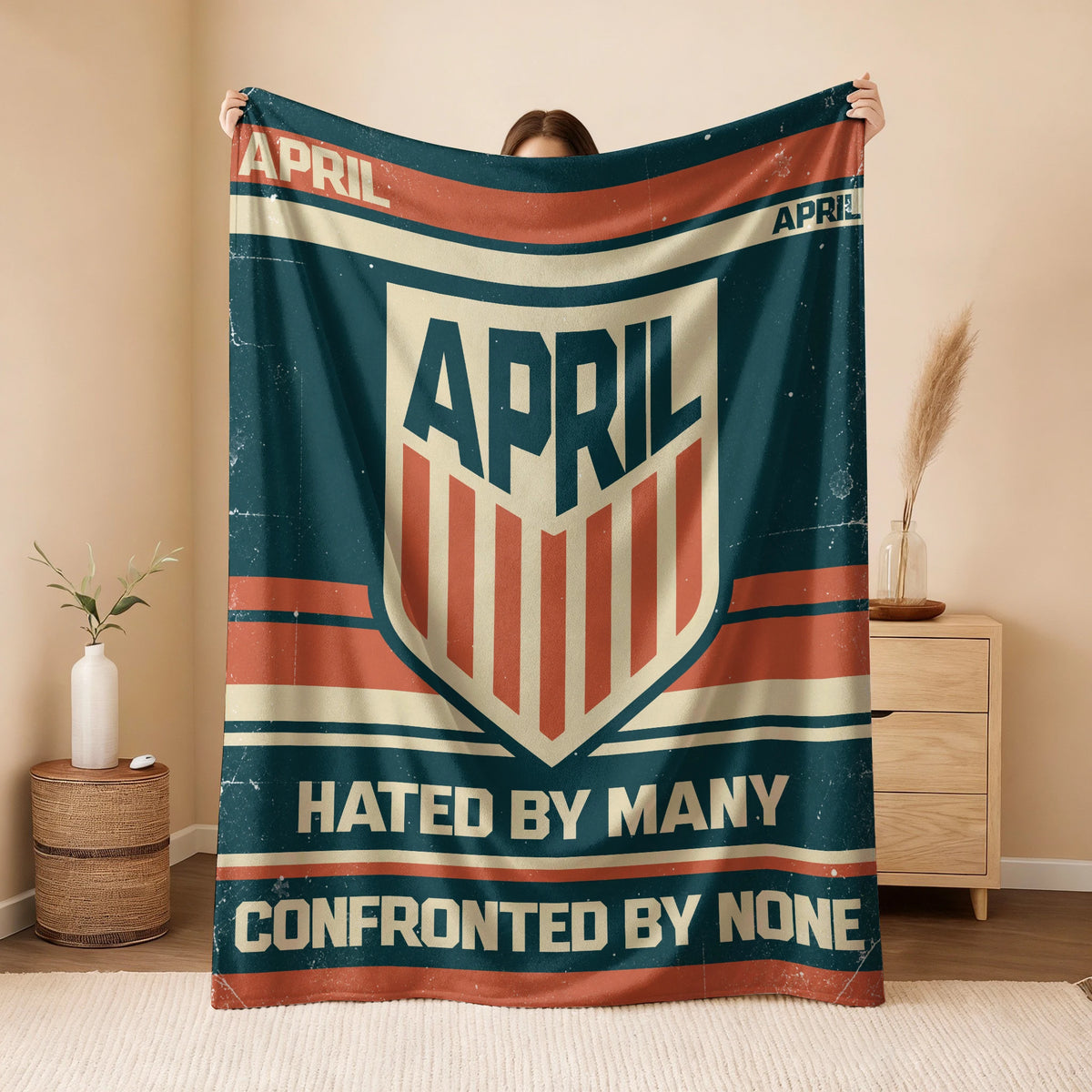 Hated By Many Confronted By None Retro Fleece Blanket APRIL 13K1 BK58