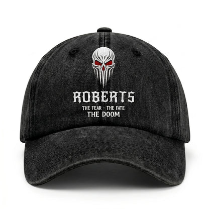 Your Name The Fear The Fate The Doom Skull Washed Cap ROBERTS 13K1 C98PF