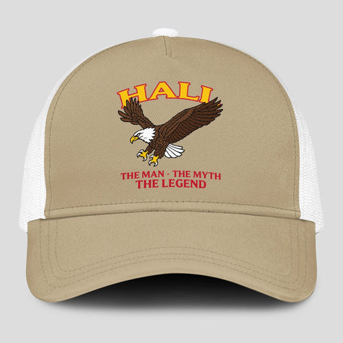 The Man The Myth The Legend Eagle Khaki Mesh Cap HALL 13K1 C210PF